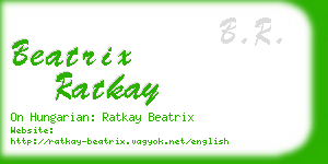 beatrix ratkay business card